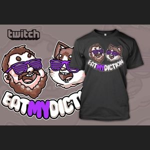 Twitch gamer t-shirt "eat my diction" promo tee